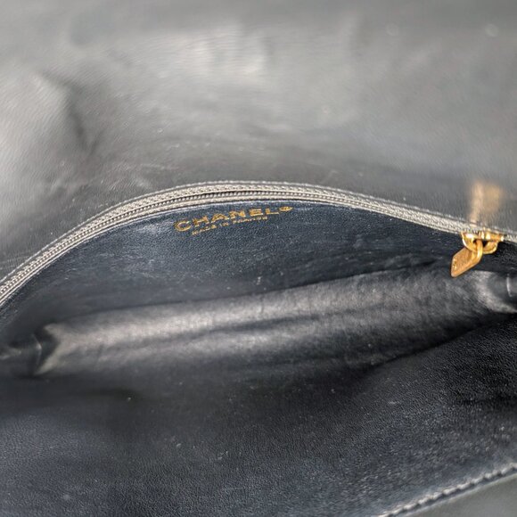 Chanel Two Tone Gray Navy Large Double Flap Bag - Picture 12 of 16